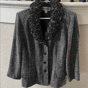 Danny & Nicole Textured Black and Gray Blazer